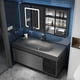 thumbnail image 4 of Bathroom Sink Cabinet Modern Minimalist Bathroom Cabinet Vanity Toilet Locker Washbasin Cabinets Under Sink Cabinet with Mirror My Lux Decor Round, 4 of 26