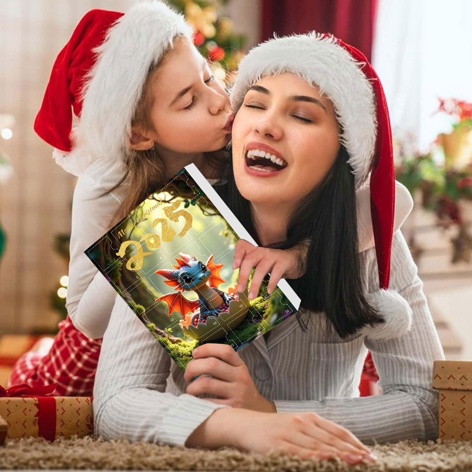 Calendrier De L'Avent Noël 2025 - 24 Dragons 2D En Acrylique, Pour Enfants Et Décoration Festive