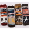 thumbnail image 3 of Guantes largos de medio dedo de lana con diseño de cervatillo, conjunto de guantes de invierno cálidos para mujer, guantes de dibujos animados tejidos, guantes navideños, 3 of 5