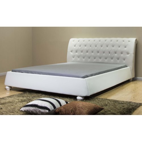 Greatime B1127 Upholstered Modern Platform Bed, California King, White