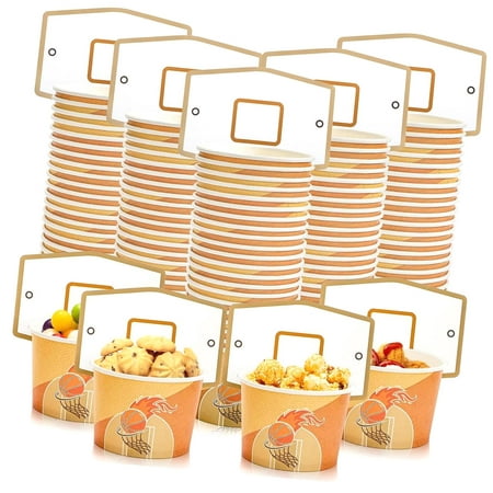 ANYWAY.GO 100 Pack Basketball-Themed Snack Cups, 8 oz Paper Party Supplies for Ice , Desserts, and Bowls, Perfect for Birthday Party Decor