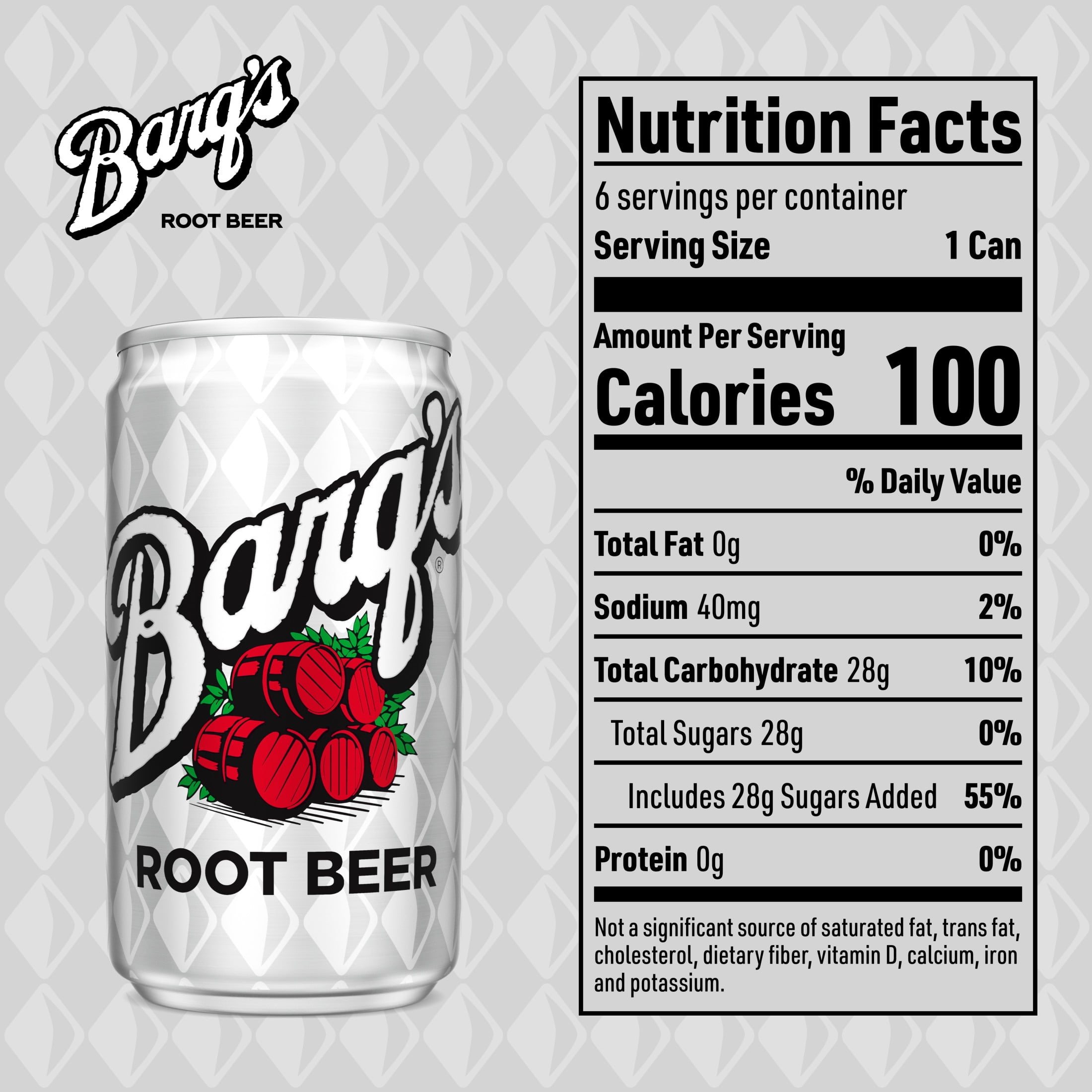 Barq's Root Beer Soda Pop Mini Cans, 7.5 fl oz, 6 Pack