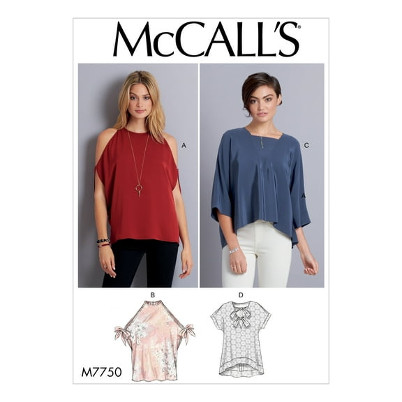 McCall's Sewing Pattern Misses' Tops-XS-S-M