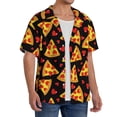 thumbnail image 2 of Goofa Cartoon Pizza Printed Men's Casual Short-sleeved Shirt,Lightweight Breathable Button-down,Summer Casual men's top,Versatile Fashion shirt-Large, 2 of 7