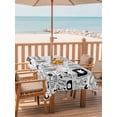 thumbnail image 2 of 60x120 Inch Outdoor Tablecloth with Umbrella Hole Zipper Rectangle Black White Video Game Rectangular Tablecloths Outside Waterproof Console Computer Gaming Sketch Style Patio Table Cover for Picnic, 2 of 8