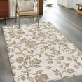 thumbnail image 3 of Farmhouse Khaki 3'x5' Washable Rug, Vintage Flower Leaf Botanical Plant Non-Slip Area Rugs for Entryway Kitchen Classroom, Dorm Throw Carpet, Low Pile Soft Indoor Floor Mat, 3 of 9