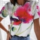 thumbnail image 2 of Camisa de verano de moda sexy casual para mujer Impreso con cuello redondo Camisa de manga corta Top Pompotops  hfajkhk134136, 2 of 6