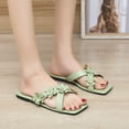 thumbnail image 2 of VerPetridure Women's Summer Sandals Flowers Casual Vacation Open Toe Decorative Solid Flat Beach Slippers, 2 of 7