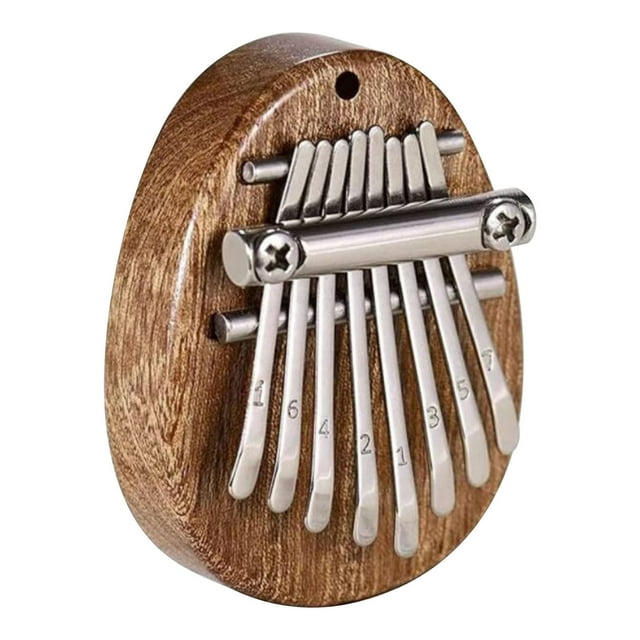 PVCS Mini Kalimba 8 Keys Wooden Finger Thumb Piano, Portable Instrument Gift for Kids Adult Beginners