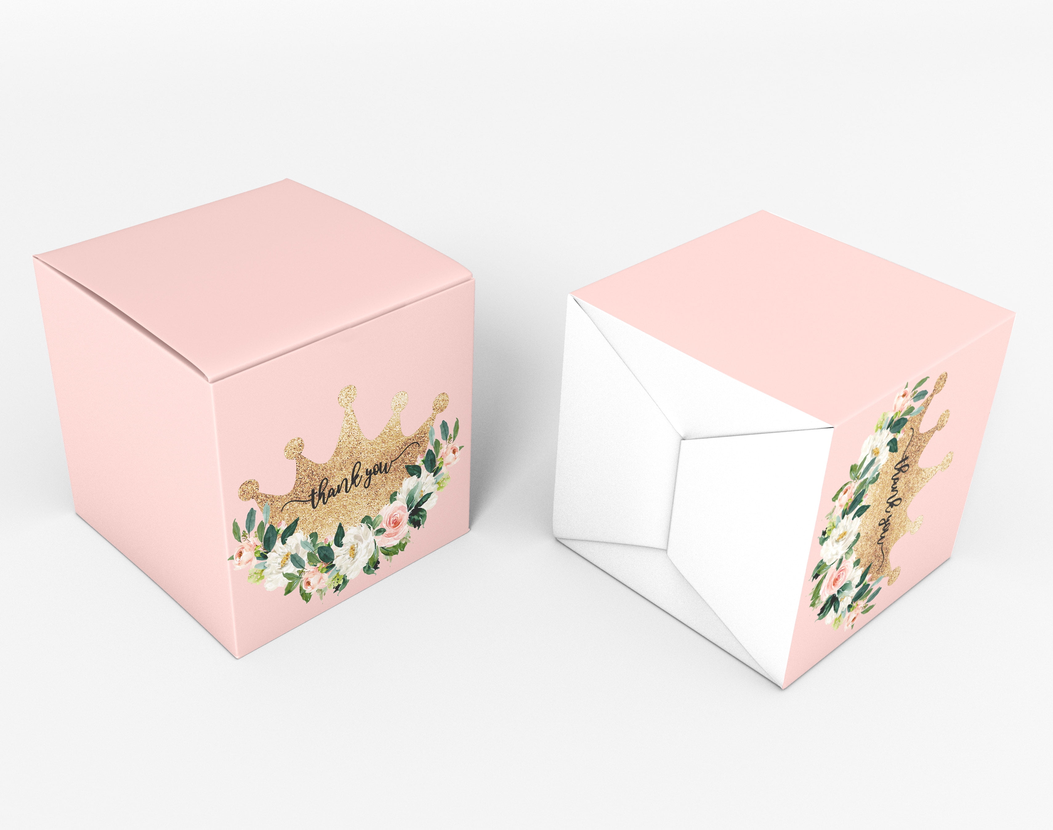 InkdotpotPaper Box -Mini Favor Box ForBaby Shower4x4x4 Inches Paper Gift Boxes, Candy Paper Box For Party Favors, Baby ShowerUnicorn,GirlTheme- Pack Of 20-a