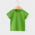 thumbnail image 2 of Cotton T-Shirt for Toddler Boys Girls Crew Neck Short Sleeve Baisc Tee Casual Loose Fit Solid Color Tops (12-18 Months, Green), 2 of 5