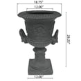 thumbnail image 2 of 28.25" H Antique Gray Magnesium Oxide Concrete Chalice Planter - Versatile Garden Plant Pot, 2 of 8