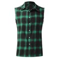 thumbnail image 4 of Aligament Tank Tops Men Graphic Tees Mens Summer Fashion Casual Plaid Print Buckle Sanding Sleeveless T Shirt Vest T-Shirts For Men'S ,Green, 4 of 4