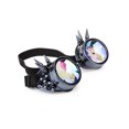 thumbnail image 3 of C.F.GOGGLE Rivet Kaleidoscope Rave Rainbow Crystal Lenses Steampunk Goggles, Black/ Copper/ Brass, 3 of 3