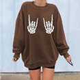 thumbnail image 2 of Sudadera Para Mujer Sudaderas de Otoño Estampado de Calavera Suelto Cuello Redondo Manga Larga Sudadera de Gran Tamaño de Lana Odeerbi ODB171620, 2 of 9