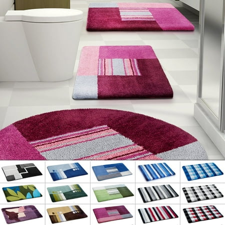 casa pura® Design Bathroom Rug | Non-Slip Bath Mat for ...