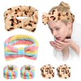thumbnail image 1 of 6 PCS Face Washing Wristbands and Headband Set,Makeup Headbands for Women for Wash Face, Skincare,Spa,Makeup Removal,Shower(Leopard print,Rainbow), 1 of 4