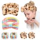 thumbnail image 1 of Juego de 6 pulseras y diademas para el lavado facial, diademas de maquillaje para mujer, ideales para el cuidado de la piel, spa, desmaquillaje y ducha (estampado de leopardo, arcoíris)., 1 of 5
