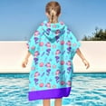 thumbnail image 3 of Kids Hooded Beach Towels Wrap for 4-12 Years,Cute Mermaid Theme Girls Swim Cover Up for Bathroom，27"x33" Quick Dry Purple & Sky Blue Bath Towel Poncho,Perfect for Travel Vacation,Pool Party,Swimming, 3 of 7