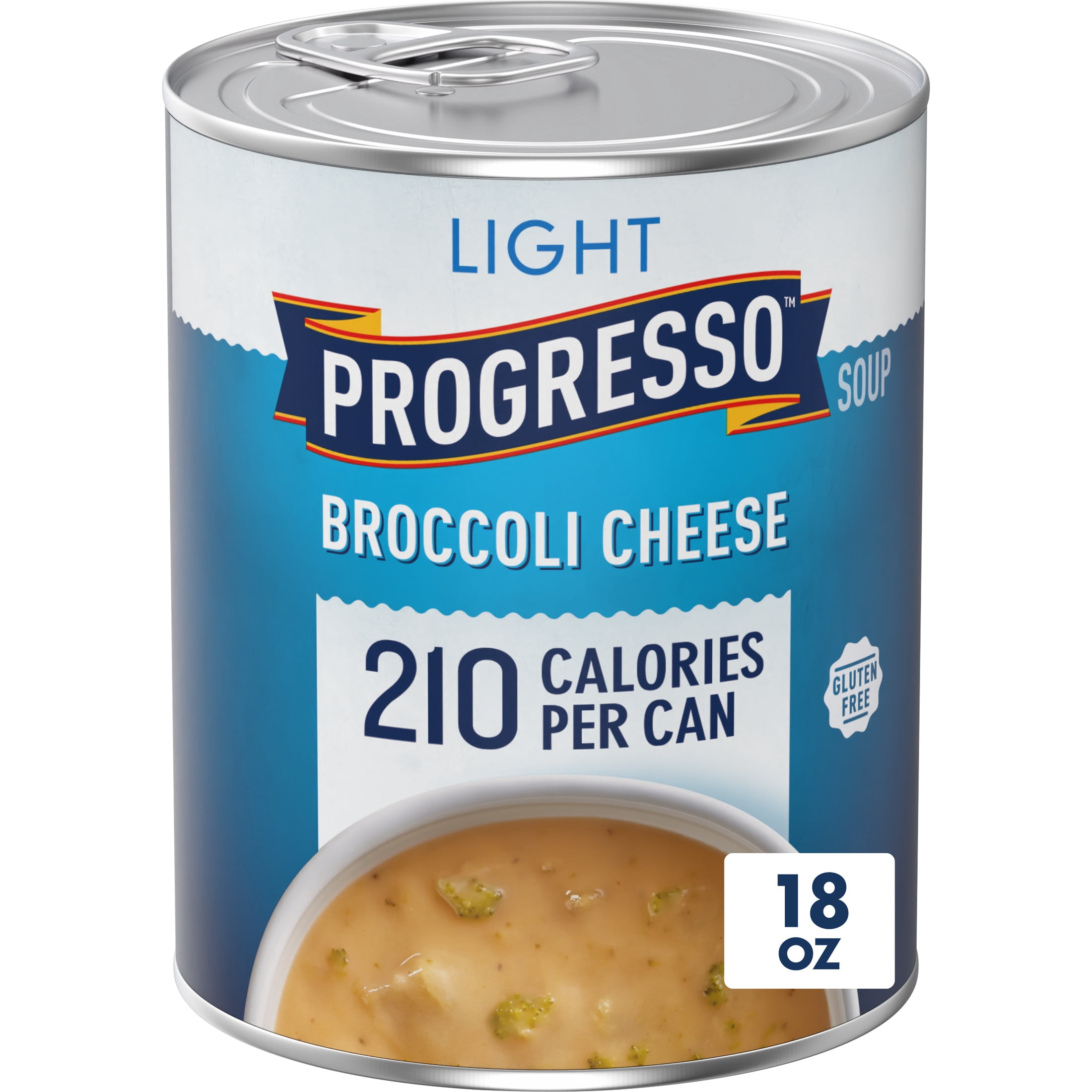 (12 pack) Progresso Light, Broccoli Cheese Canned Soup, Gluten Free, 18 oz.