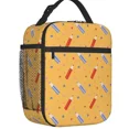 thumbnail image 1 of Back To School Arts Crafts Pattern Thermal Insulated Lunch Bag Women Resuable Lunch Tote for School Multifunction Food Box, 1 of 7
