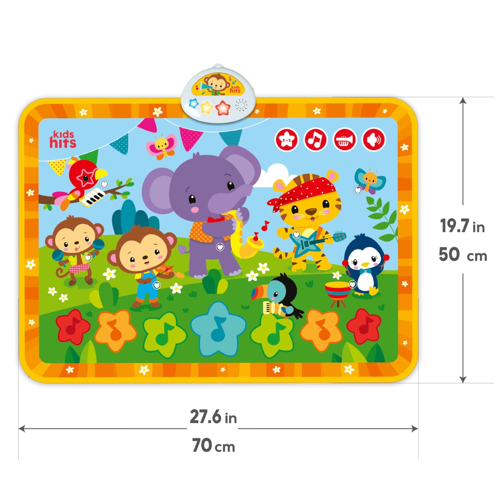 Kids Hits: Light & Sound Mat - Baby Concert - Music Activity Floor Pad, Sensory Toy, Animals-Songs-Piano Notes, Touch-Listen-Learn, Baby-Toddlers 8Mo+