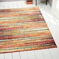 thumbnail image 5 of Home Dynamix Splash Cellis Contemporary Abstract Striped Area Rug, Orange/Blue, 7'10" Round, 5 of 5