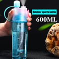 thumbnail image 2 of Plastic Spray Cool Summer Sport Water Bottle Portable Drink Kettle (Blue), 2 of 9