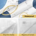 thumbnail image 4 of No Hook Blue Polka Dots Shower Curtain with Snap in Liner Set, Modern Abstract Art Waterproof Fabric Bathroom Curtains with See Through Top Window, Hotel Style Modern 66 x 72 Inch, 4 of 9