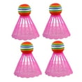 thumbnail image 2 of CIMAXIC Luminous Badminton Shuttlecocks Pink 4Pcs Nylon for Night Play and Beginners, 2 of 5