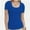 Royal blue, variant on Women's Summer Scoop Neck Short Sleeve T-Shirts Ribbed Knit Slim Fitted Casual Basic Top