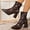 Brown, variant on Tawop Womens Boots Chunky Heel Winter Pointy Toe Fall Black Boots Combat