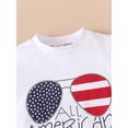 thumbnail image 6 of Inevnen Baby Boy Outfits Summer American Flag Pants American Boy Letter Print Tops Clothing Set, 6 of 9