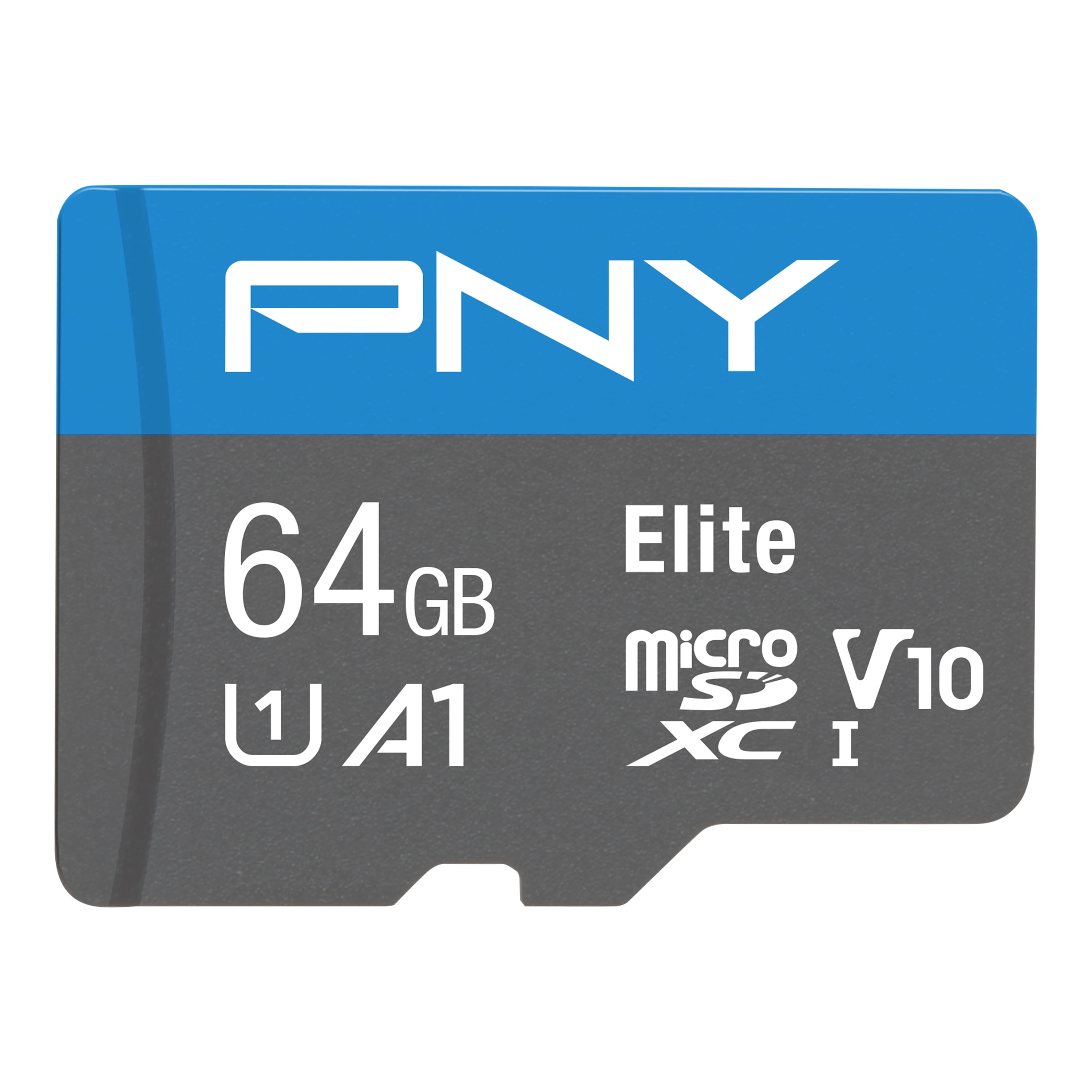 PNY 64GB Elite Class 10 U1 microSDHC Flash Memory Card  for Mobile Devices - 100MB/s, Class 10, U1, V10, A1, Full HD, UHS-I, micro SD