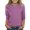 06# Purple, variant on Girls Casual 3/4 Sleeve T Shirts Kids Crewneck Tops Fashion Striped Tees Vermilion,11-12 Years