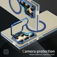 thumbnail image 6 of Dteck Magnetic Case for Samsung Galaxy S25 Ultra,Shockproof Matte Translucent PC Back Case Compatible with MagSafe Built-in Ring Stand Cover for Galaxy S25 Ultra,Blue, 6 of 9