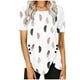thumbnail image 1 of Blusas de Manga Corta para las Mujeres Botón Impreso Cuello Redondo Top Casual, Blusas para las Mujeres Casual, 1 of 5