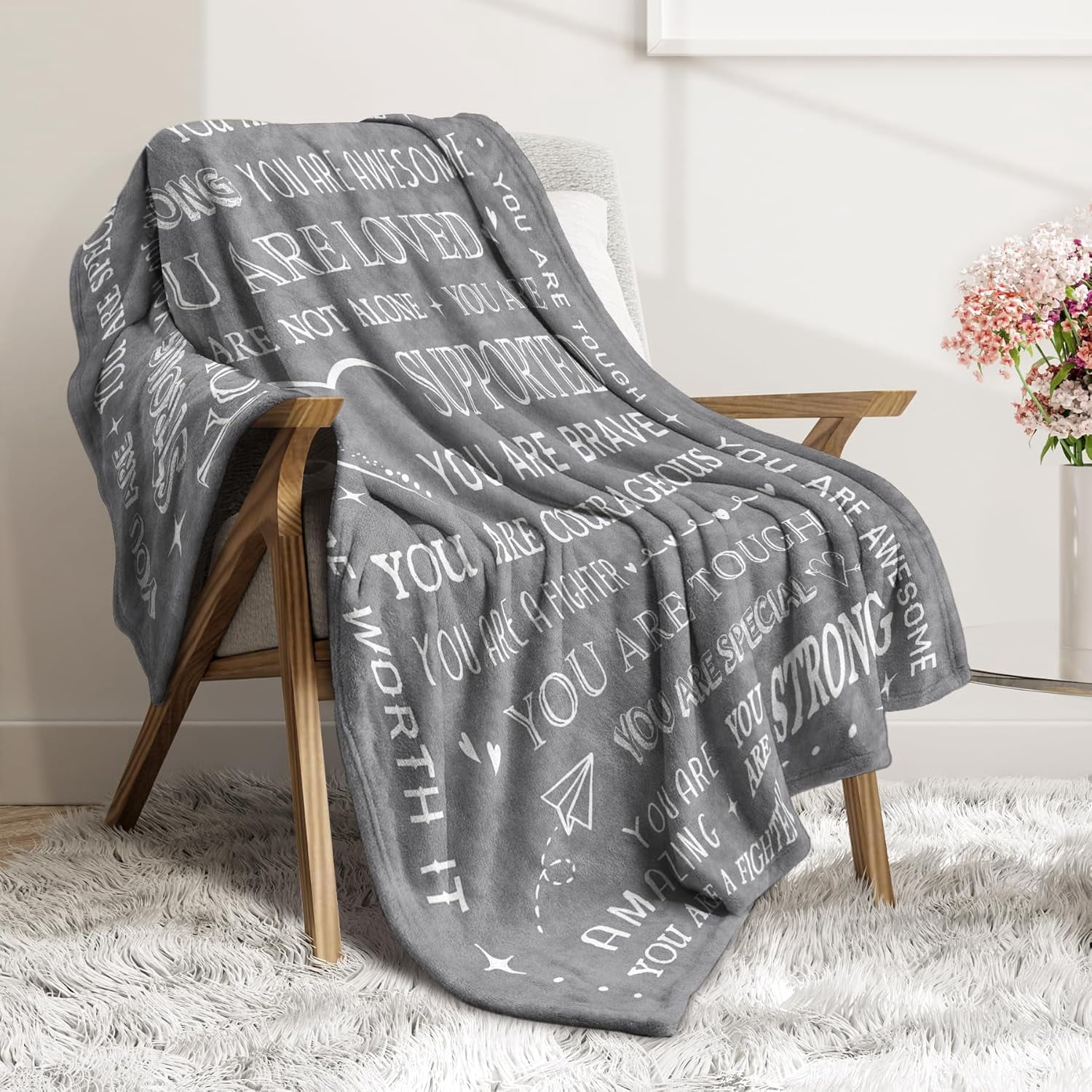 Blanket Gifts for Women or Men - Get Well Blanket, Inspirational Gifts for Her Him, Feel Better After Surgery Gifts, Thinking of You Gifts for Mom Friend Sister Coworker