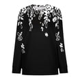 thumbnail image 4 of Rbaofujie Sweat à Capuche Surdimensionné pour Femmes Imprimé Non Positionné Col Rond Manches Longues Haut à Manches Régulières Sweat à Capuche Noir Pulls d'Halloween pour Femmes, 4 of 5