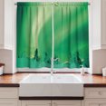 thumbnail image 2 of Ambesonne Aurora Borealis Kitchen Curtains, Icy Pine Tree, 55"x45", Fern Green, 2 of 3