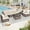 7PCS Brown&Beige, variant on 7 Pieces Wicker Outdoor Patio Furniture Set, Adjustable Backrest Sectional Conversation Sofa Set with Thick Cushions and Coffee Table, All Weather Rattan Patio Couch for Garden Deck Backyard