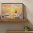 thumbnail image 2 of Aaheei Canvas Seascape Print Wall Art, Vintage Ocean Sky Crimson Sails, Landscape Sailboat Painting Prints, Modern Prints for Bedroom, Living Room and Office, 2 of 5