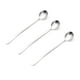 thumbnail image 1 of Cucharas de mango largo de acero inoxidable Cucharas mezcladoras multifuncionales elegantes para café, té, postre 3 piezas Cabeza redonda, 1 of 10