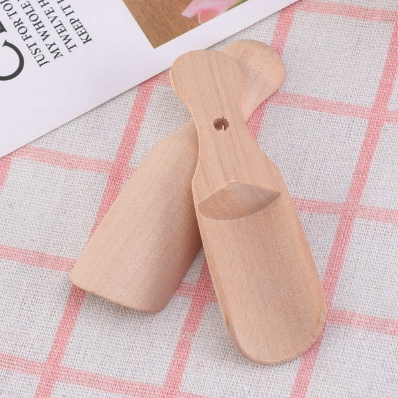 ROSENICE Bath Salt Scoop Wooden Small Wood Spoon for Home Use General Users 2Pcs 3.5Inch