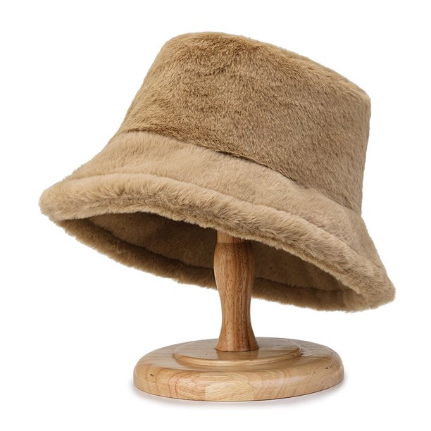 New Women Warm Thick Bucket Hats Cool Panama Lady Autumn Winter Outdoor Solid Color Fisherman Cap Hat For WomenOne Size He Qiyong unisex