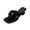 Black, variant on Womens Low Heeled Thong Sandals Comfort Slip On Square Toe Transparent Kitten Heel Flip Flops Summer Beach Vacation Travel Casual Daily Slides Silver Size 37
