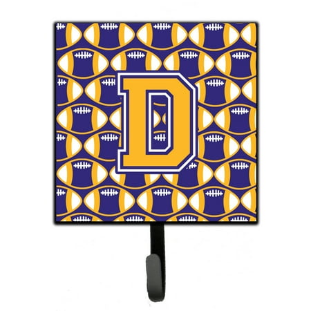 

Carolines Treasures CJ1064-DSH4 Letter D Football Purple and Gold Leash or Key Holder 7Hx4.25W multicolor