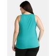 thumbnail image 4 of Terra & Sky Women's Plus Size High Neck Rib Tank Top, 2-Pack, 4 of 7
