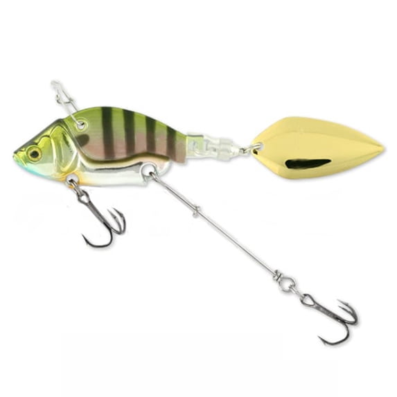 Yoone 13.6g/44mm Fake Lure Spin Sequin Tough Metal Treble Hook VIB Bait Fishing Tackle