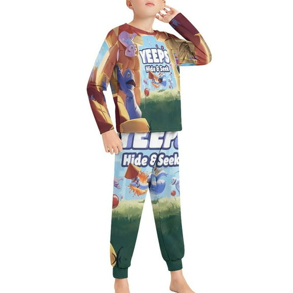 Yeeps Hide And Seek Pajama Suit Sleepwear Long Sleeve Top And Pants Pajama Set Home
